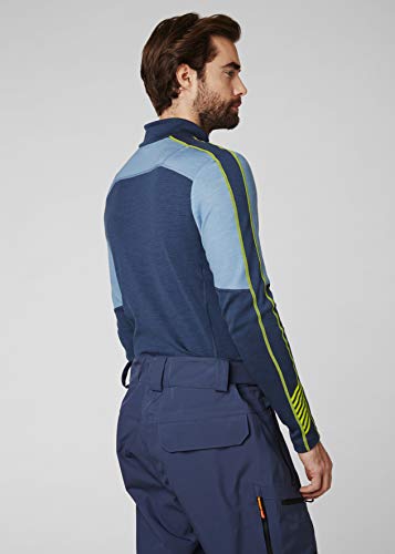 Helly Hansen LIFA Merino 1/2 Zip Thermal Baselayer Camiseta Deportiva Manga Larga, Hombre, North Sea Blue, S