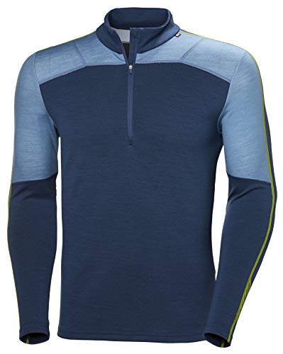 Helly Hansen LIFA Merino 1/2 Zip Thermal Baselayer Camiseta Deportiva Manga Larga, Hombre, North Sea Blue, S