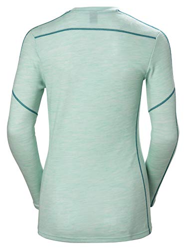Helly Hansen LIFA Merino Graphic Crew Thermal Baselayer Camiseta Deportiva Manga Larga, Mujer, Azul Tintado Melange, S