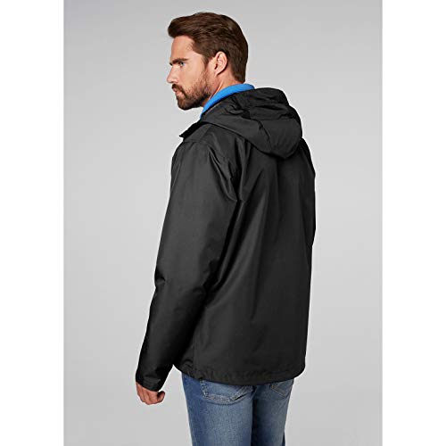 Helly Hansen Seven J Chaqueta Impermeable con Forro de Secado rápido, Cortaviento y Transpirable para Hombre y para Uso Diario, Negro, 2XL