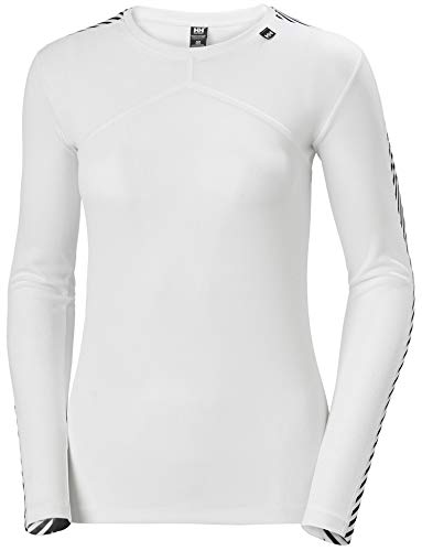Helly Hansen W HH LIFA Crew Camiseta Manga Larga, Mujer, White, S