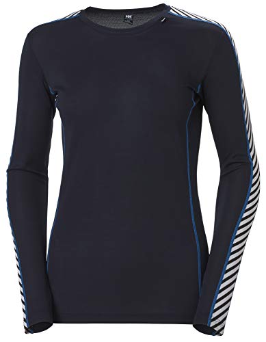 Helly Hansen W Hh Lifa Crew Camiseta Termica Manga Larga, Mujer, Navy, XS