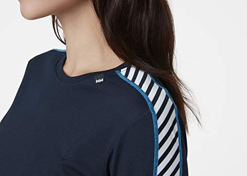 Helly Hansen W Hh Lifa Crew Camiseta Termica Manga Larga, Mujer, Navy, XS