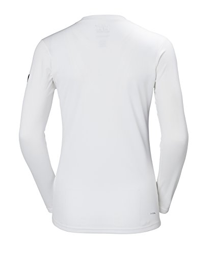 Helly Hansen W HH Tech Crew Camisa Deportiva, Mujer, Blanco (Blanco 001), Large (Tamaño del Fabricante:L)