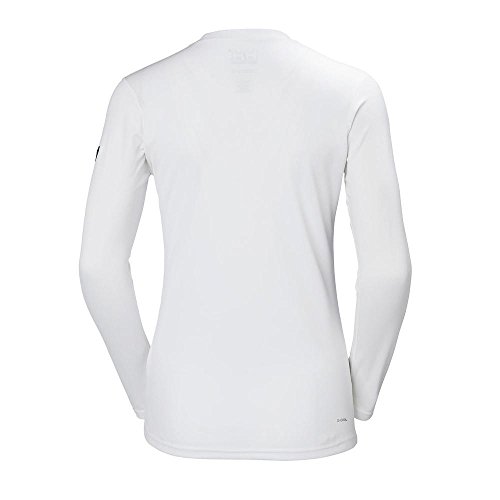 Helly Hansen W HH Tech Crew Camisa Deportiva, Mujer, Blanco (Blanco 001), Large (Tamaño del Fabricante:L)