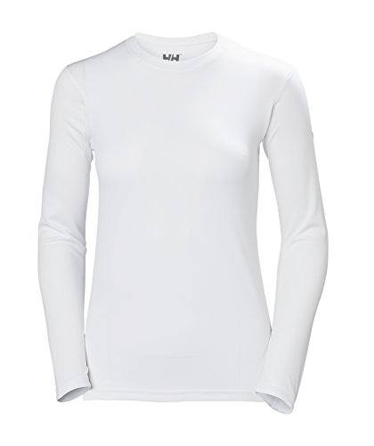 Helly Hansen W HH Tech Crew Camisa Deportiva, Mujer, Blanco (Blanco 001), Large (Tamaño del Fabricante:L)