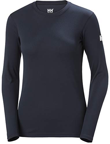 Helly Hansen W HH Tech Crew LS Camiseta Tecnica, Mujer, Navy, M