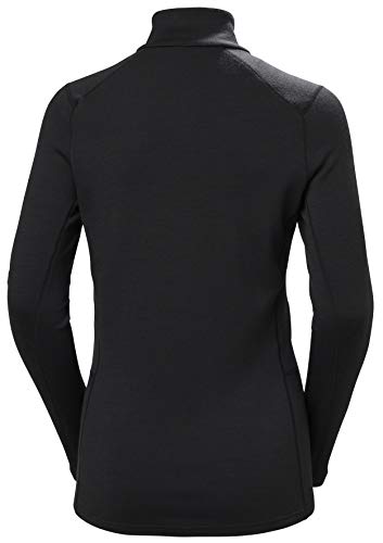 Helly Hansen W Lifa Merino Midweight 1/2 Zip Sueter Media Cremallera, Mujer, Black, XL