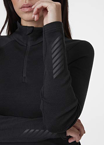 Helly Hansen W Lifa Merino Midweight 1/2 Zip Sueter Media Cremallera, Mujer, Black, XL