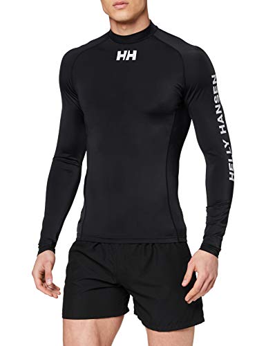 Helly Hansen Waterwear Rashguard Camiseta de Neopreno, Hombre, Black, L