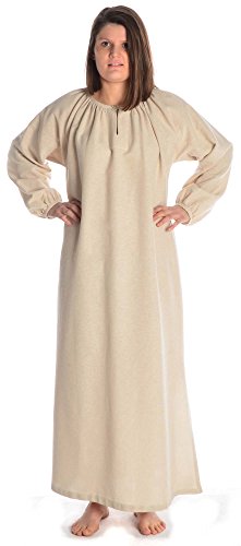 Hemad Vestido de Mujer Vikingo - Vestido de algodón Medieval - Beige XXL/XXXL