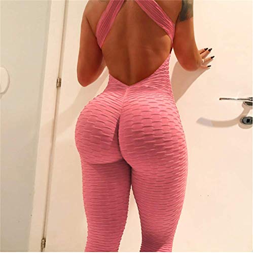 Hertsen Mono de mujer de una pieza para deporte, yoga, correr, fitness, entrenamiento, gimnasio, pantalones apretados