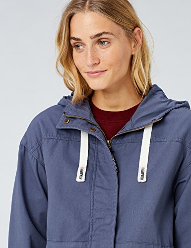 HIKARO Chaqueta Ligera Estilo Parka con Capucha Mujer, Azul (Denim), 36 (Talla del fabricante: X-Small)