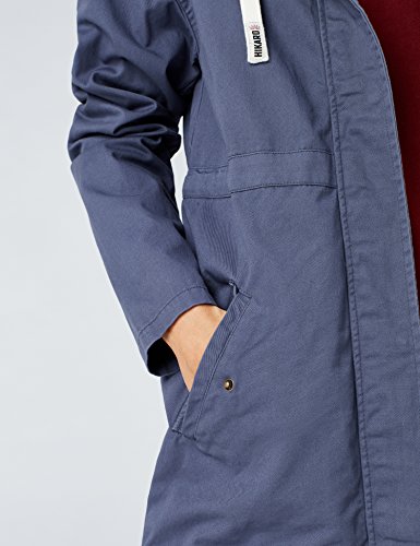 HIKARO Chaqueta Ligera Estilo Parka con Capucha Mujer, Azul (Denim), 36 (Talla del fabricante: X-Small)
