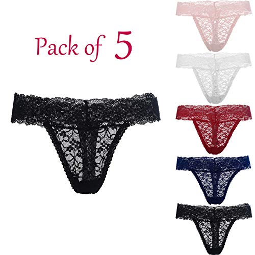 HOKEMP Braguita de Encaje Floral Mujer Pack de 5