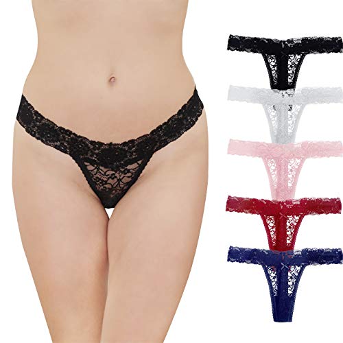 HOKEMP Braguita de Encaje Floral Mujer Pack de 5