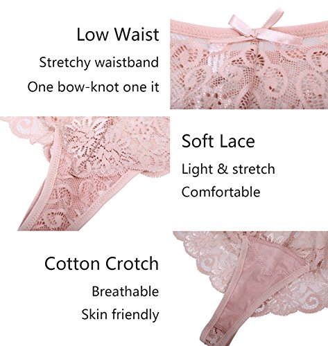 HOKEMP Braguita de Encaje Floral Mujer Pack de 6