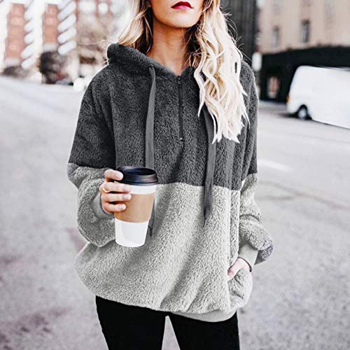 Holatee Sudadera Mujer con Capucha Abrigos Mujer Invierno Tallas Grandes Felpa Hoodie Sweatshirt Chica Moda