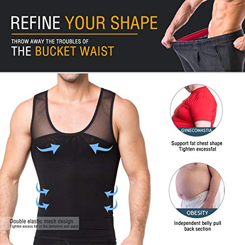 Hombres adelgazantes Body Shaper Chaleco Camisa compresión pecho Abdomen Slim Tank Top Camiseta