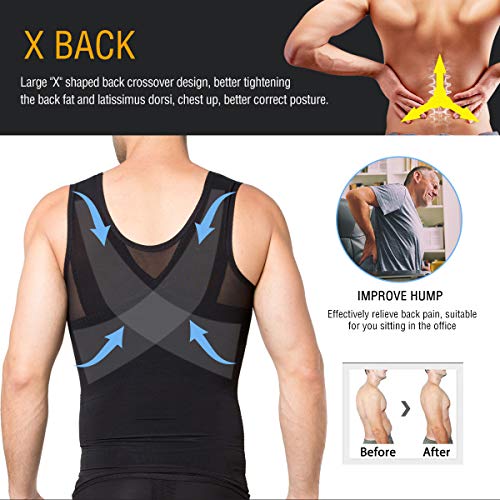 Hombres adelgazantes Body Shaper Chaleco Camisa compresión pecho Abdomen Slim Tank Top Camiseta