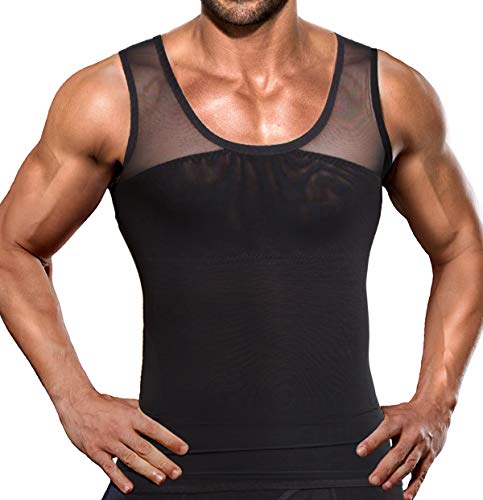Hombres adelgazantes Body Shaper Chaleco Camisa compresión pecho Abdomen Slim Tank Top Camiseta