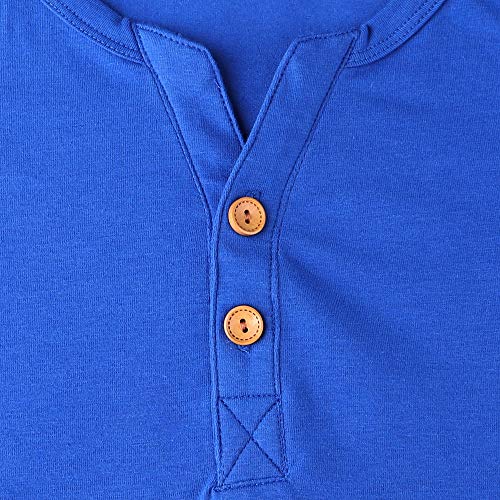 Hombres Casual Manga Corta Camiseta Soltero Botón Abertura Llano v Cuello Camisas Algodón