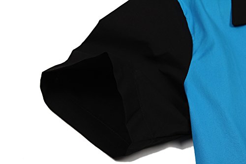 Hombres Negro Azul Rockabilly Retro Americano Botón Motocicleta Acampar Camisas Hip Hop Vaquero - M