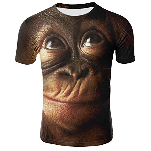 Hombres Niños Animal Orangután/Mono Camiseta con Estampado 3D, Mujeres Niñas Niños Camisetas Divertidas Tops Manga Corta O-Cuello Verano Cosplay Disfraz X