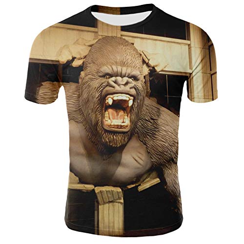 Hombres Niños Animal Orangután/Mono Camiseta con Estampado 3D, Mujeres Niñas Niños Camisetas Divertidas Tops Manga Corta O-Cuello Verano Cosplay Disfraz X
