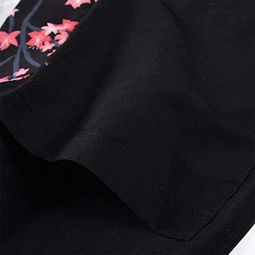 Hombres Vintage Japonés Kimono， Cárdigan Kimono De Moda Japonesa para Hombre Chaqueta Haori Yukata Frente Abierto Tallas Grandes Abrigo Tradicional Siete Mangas Sueltas,H-M