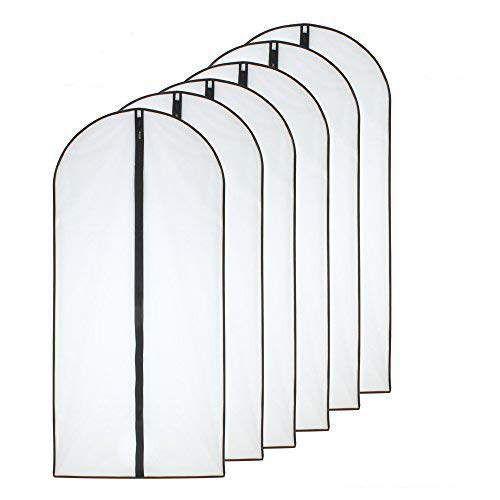 HomeClean Bolsas para Ropa a Prueba de polillas 60cmx 120cm (Paquete de 6) Bolsas con Cremallera Completa y Transpirable Lateral Negra para la Ropa de Invierno Abrigos Chaquetas Ropa