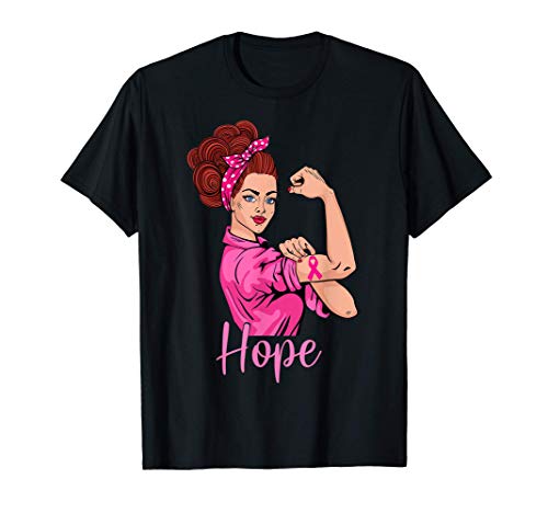 Hope Mujer Hombres Cinta Rosa Cáncer De Mama Mujer Fuerte Camiseta