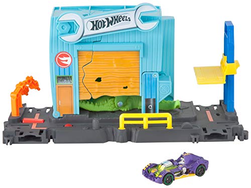 Hot Wheels Ataque en el taller del cocodrilo, pista de coches de juguete (Mattel FNB06)
