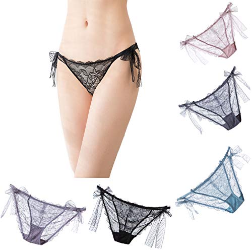 HTRUIYATY Perspectiva Tangas Mujer Pack no Ajustable Bragas sin Costuras Tanga de Encaje para Mujer Adecuado para Citas Barra para Tomar el Sol-Multicolor
