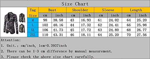 huateng Chaqueta de Traje Casual de Camuflaje de Tendencia para Hombres Chaqueta de Traje Delgado de Estilo Militar Chaqueta de Abrigo