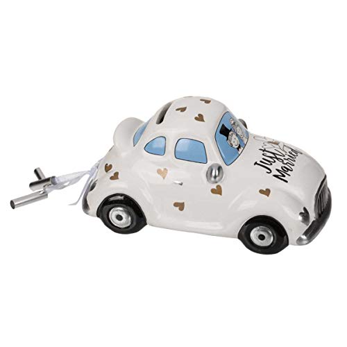 Hucha con Cerradura, Coche de Boda, Just Married, Aprox. 16 x 8,5 cm