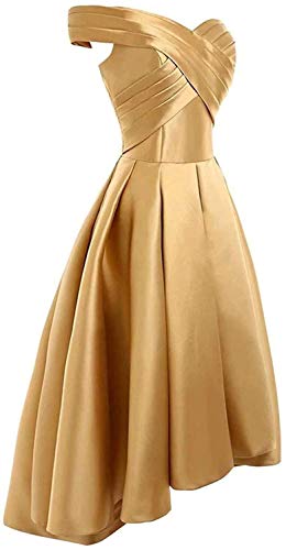 HUINI Vestido de Cóctel A-línea Vestido de Noche Princesa Vestido de Fiesta Vintage Satén Sin Mangas Vestido de Ceremonia de Graduación Turquesa 36