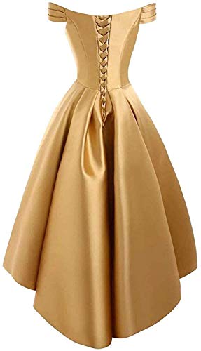 HUINI Vestido de Cóctel A-línea Vestido de Noche Princesa Vestido de Fiesta Vintage Satén Sin Mangas Vestido de Ceremonia de Graduación Turquesa 36