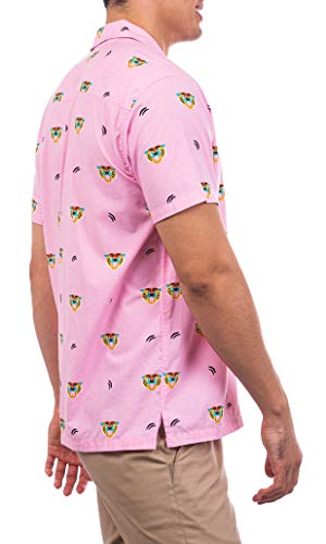 Hurley M Flourish Woven S/S Camisa, Hombre, Washed Pink, L