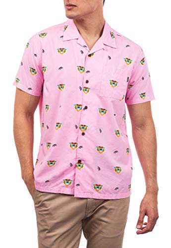 Hurley M Flourish Woven S/S Camisa, Hombre, Washed Pink, L