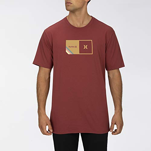 Hurley M Halfer Stripe S/S Camiseta, Hombre, Cedar