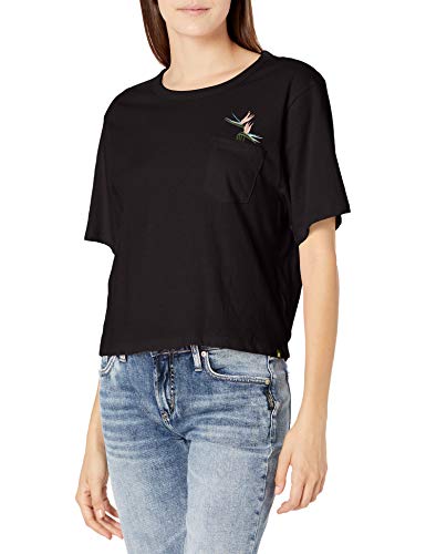 Hurley W Birds of The Night Pkt Crew Camiseta, Mujer, Black, XS