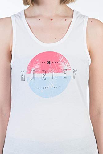 Hurley W Coladas Scoop Tank Camiseta De Tirantes, Mujer, White, M