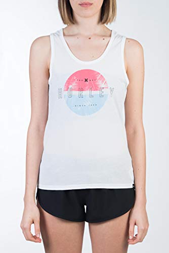 Hurley W Coladas Scoop Tank Camiseta De Tirantes, Mujer, White, M