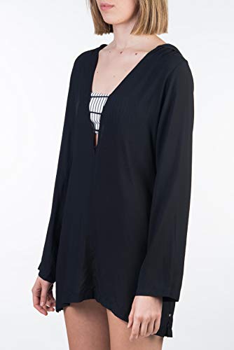 Hurley W Hana Hooded Coverup Vestido, Mujer, Black, S