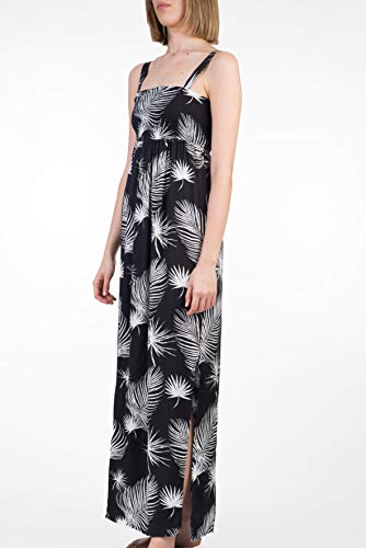 Hurley W Lei Maxi Dress Vestido, Mujer, Black Palm, XS