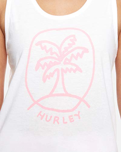 Hurley W Palmellow Scoop Tank Camiseta De Tirantes, Mujer, White, M
