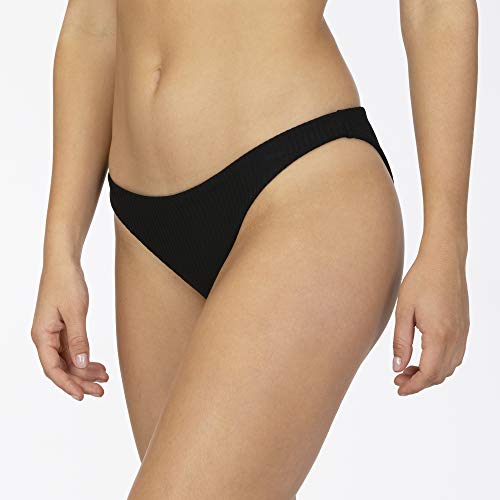 Hurley W Rib Mod Surf Bottom Parte De Abajo Bikini, Mujer, Black, XS