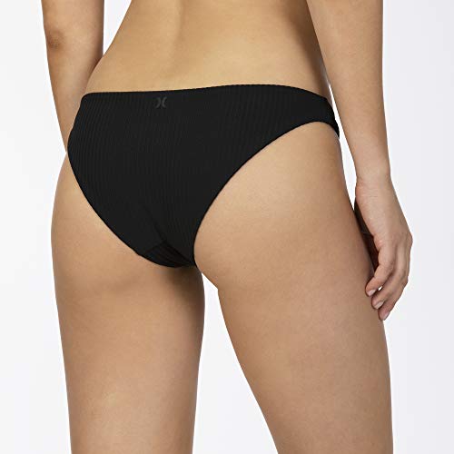 Hurley W Rib Mod Surf Bottom Parte De Abajo Bikini, Mujer, Black, XS