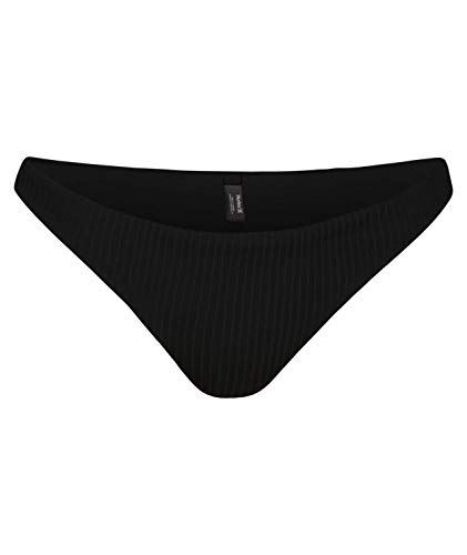Hurley W Rib Mod Surf Bottom Parte De Abajo Bikini, Mujer, Black, XS